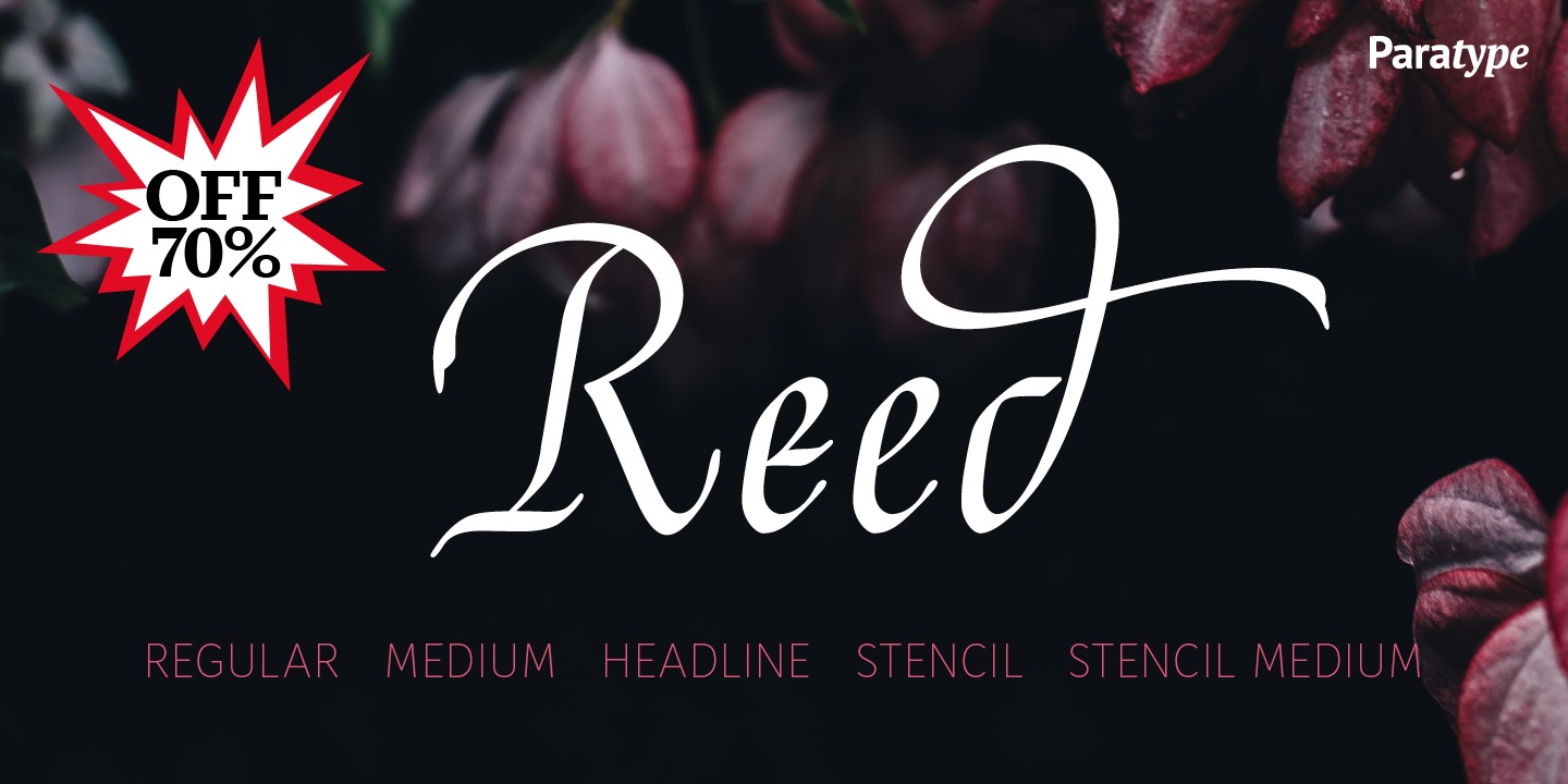 Beispiel einer Reed Headline-Schriftart